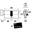 AXA Knop Cilinderset Ultimate Security 30/30 SKG ** Gelijksluitend