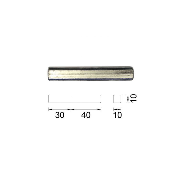 Tekening krukstift voor deurdikte 80 mm.
Kruk/kom