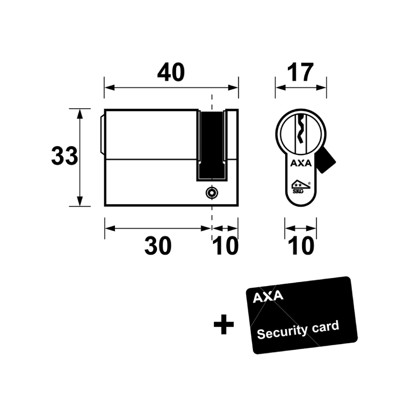 AXA Halve Cilinder Ultimate Security SKG 2 ** Gelijksluitend