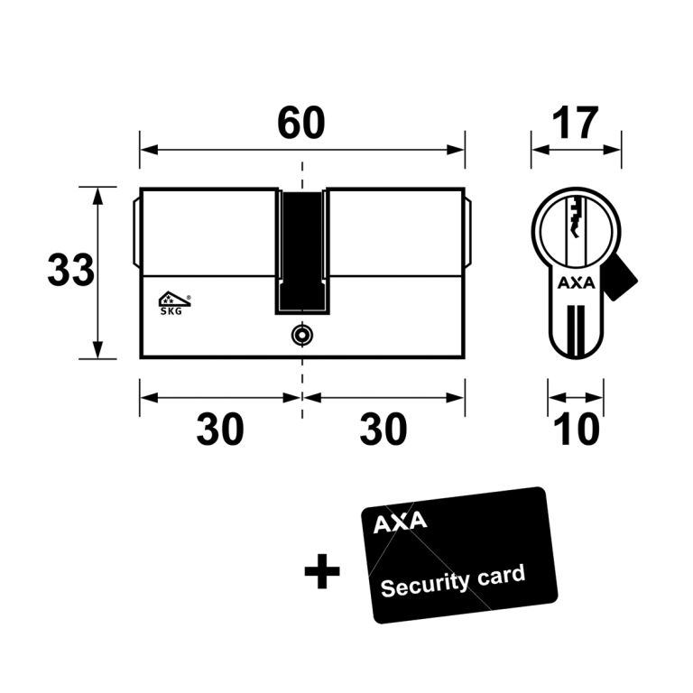AXA Cilinderset Xtreme Security 30/30 SKG 3 *** Gelijksluitend
