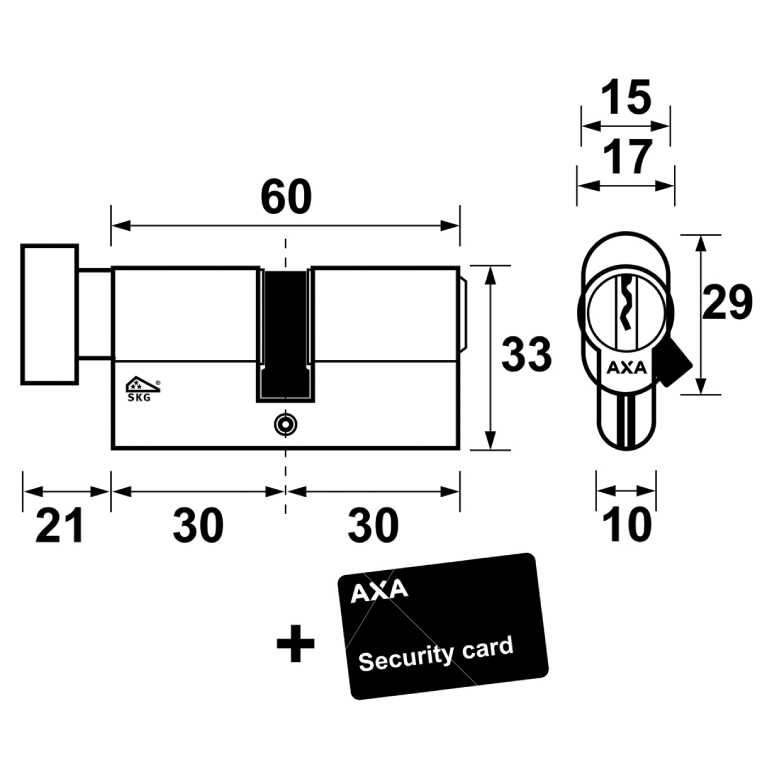 AXA Hele Knopcilinder Xtreme Security