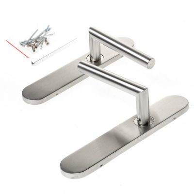 D4E Deurkruk RVS op schild Blind L-Design