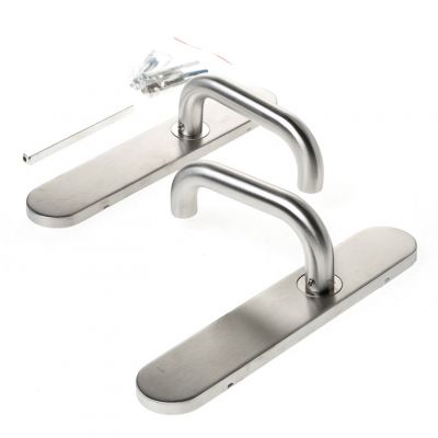 D4E Deurkruk RVS op schild Blind U-Design