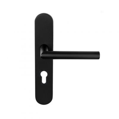 D4E Deurkruk Zwart op schild Cilinder L-design PC72