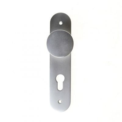 D4E Deurschild Aluminium Afgerond 45x210 Knop PC72